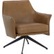 Crosby Missouri Cognac Leather Swivel Lounge Chair, Swivel